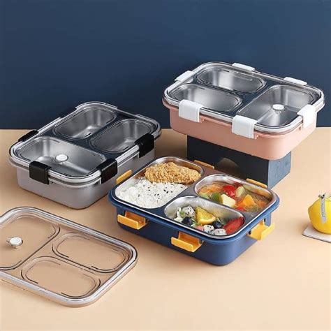 3 compartment lunch box steel|3 compartment lunch box containers.